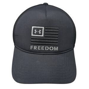 Under Armour Freedom Snapback Trucker Hat Black One Size Adjustable Embroidered